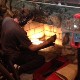 Ian cleaned out spider webs and years of built-up soot from inside. Ian cleaned out spider webs and years of built-up soot from inside.