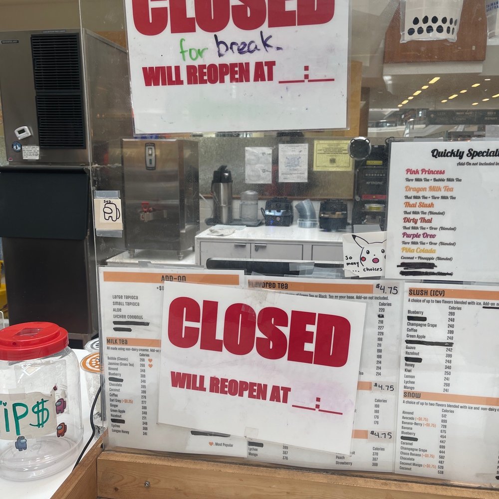 their closed sign w. no reopen time. their closed sign w. no reopen time.