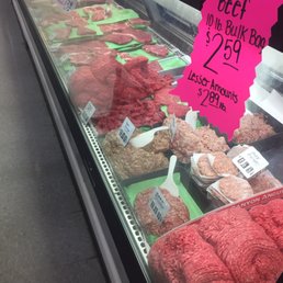 Small view of the LARGE meat counter in the back of the store. Small view of the LARGE meat counter in the back of the store.