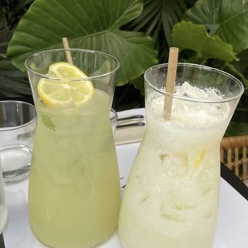 Ol Days - Left: lemonade with ginger and mint Right: coconut lemonade - Breakfast & Brunch Near Me - Miami, Florida Ol Days - Left: lemonade with ginger and mint Right: coconut lemonade - Breakfast & Brunch Near Me - Miami, Florida