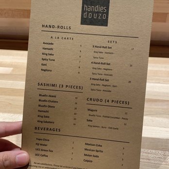 Handies Douzo - Menu - Sushi Bars Near Me - Houston, Texas