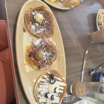 Snooze, an A.M. Eatery - Pancake flight- sweet potato, cinnamon and lemon blueberry - Breakfast & Brunch Near Me - Boulder, Colorado Snooze, an A.M. Eatery - Pancake flight- sweet potato, cinnamon and lemon blueberry - Breakfast & Brunch Near Me - Boulder, Colorado