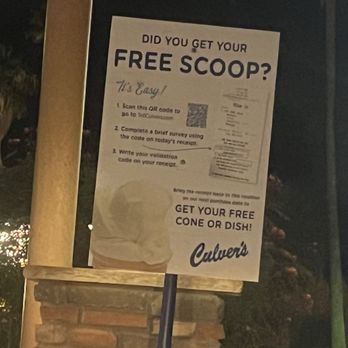 Culver's - 11/01/2025 FREE scoop! - Burgers Near Me - Tucson, Arizona