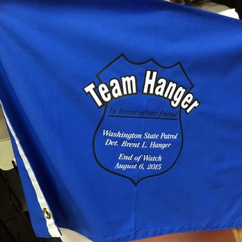 Embroidery Creations - Custom heat transfer flag for a 5k fun run. - Customized Merchandise Near Me - Ferndale, Washington Embroidery Creations - Custom heat transfer flag for a 5k fun run. - Customized Merchandise Near Me - Ferndale, Washington