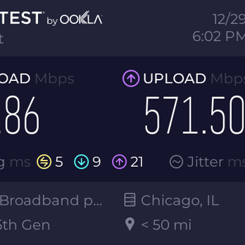 12Global - This is on my iPad connected via 5 GHz WiFi - Internet Service Providers Near Me - Chicago, Illinois