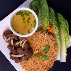 Sidestreet Pho - Shaken Beef Special (with crispy/chewy egg noodle)