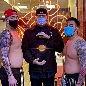 Omkara Tattoo - My buddy to the right (@andynart_) that recommended me to get my piece done by Dalton! - Tattoo Near Me - Philadelphia, Pennsylvania Omkara Tattoo - My buddy to the right (@andynart_) that recommended me to get my piece done by Dalton! - Tattoo Near Me - Philadelphia, Pennsylvania