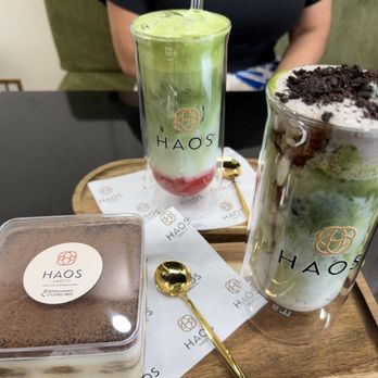 Haos Sweets - mini tiramisu, fresa matcha latte, cookies and cream matcha latte. - Bakeries Near Me - Houston, Texas Haos Sweets - mini tiramisu, fresa matcha latte, cookies and cream matcha latte. - Bakeries Near Me - Houston, Texas