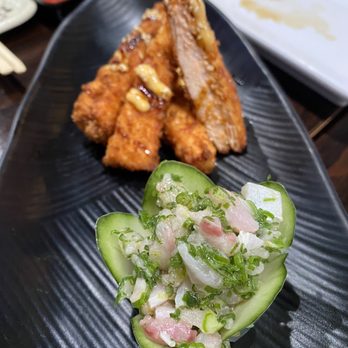 Show Sushi - Chef sent over a surprise! Salmon sticks. So nice! - Sushi Bars Near Me - La Palma, California Show Sushi - Chef sent over a surprise! Salmon sticks. So nice! - Sushi Bars Near Me - La Palma, California