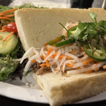 Broderick Roadhouse - Banh Pulled Pork Bahi-Mi Sandwich - Gastropubs Near Me - West Sacramento, California Broderick Roadhouse - Banh Pulled Pork Bahi-Mi Sandwich - Gastropubs Near Me - West Sacramento, California