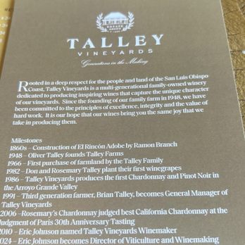 Talley Vineyards - Wine Tasting Room Near Me - Arroyo Grande, California Talley Vineyards - Wine Tasting Room Near Me - Arroyo Grande, California