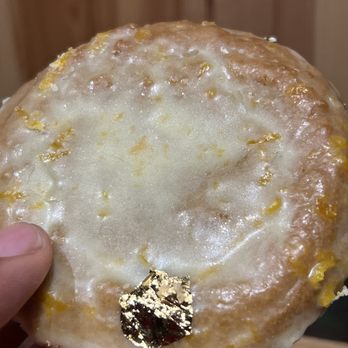 Dropout Bakery & Co - Orange glaze cookie with GOLD! - Custom Cakes Near Me - Mobile, Alabama