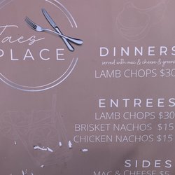 Taes Place - Tae's Place food truck, red tent menu!!!