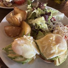 Eggs Benedict with Avocado! This is one to share! Delicious