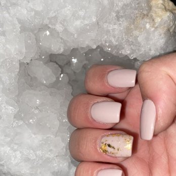 Amazing Nails Spa SC - gel nails with gold foil + tips - Nail Salons Near Me - Mount Pleasant, South Carolina