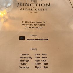 The Junction at Alder Creek - Hours for Summer 2024