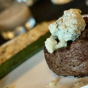 Hi Point Steakhouse - 8oz filet with blue cheese crumbles - Steakhouses Near Me - Ridgeway, Wisconsin