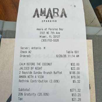 Amara at Paraiso - Extra charges that they don't disclose upfront - Latin American Near Me - Miami, Florida Amara at Paraiso - Extra charges that they don't disclose upfront - Latin American Near Me - Miami, Florida