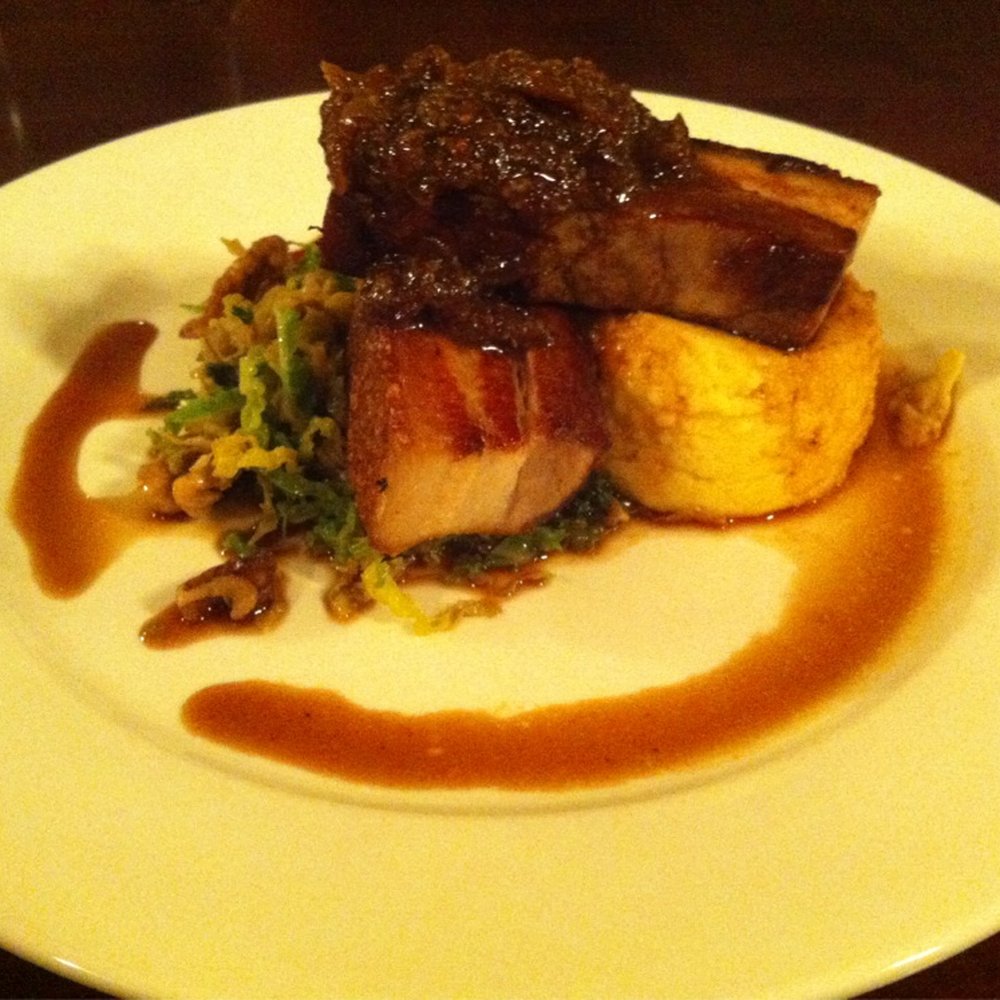 Coco - Roast pork belly on celeriac mash at Coco at The Roxy - Cafes Near Me - Wellington, WGN