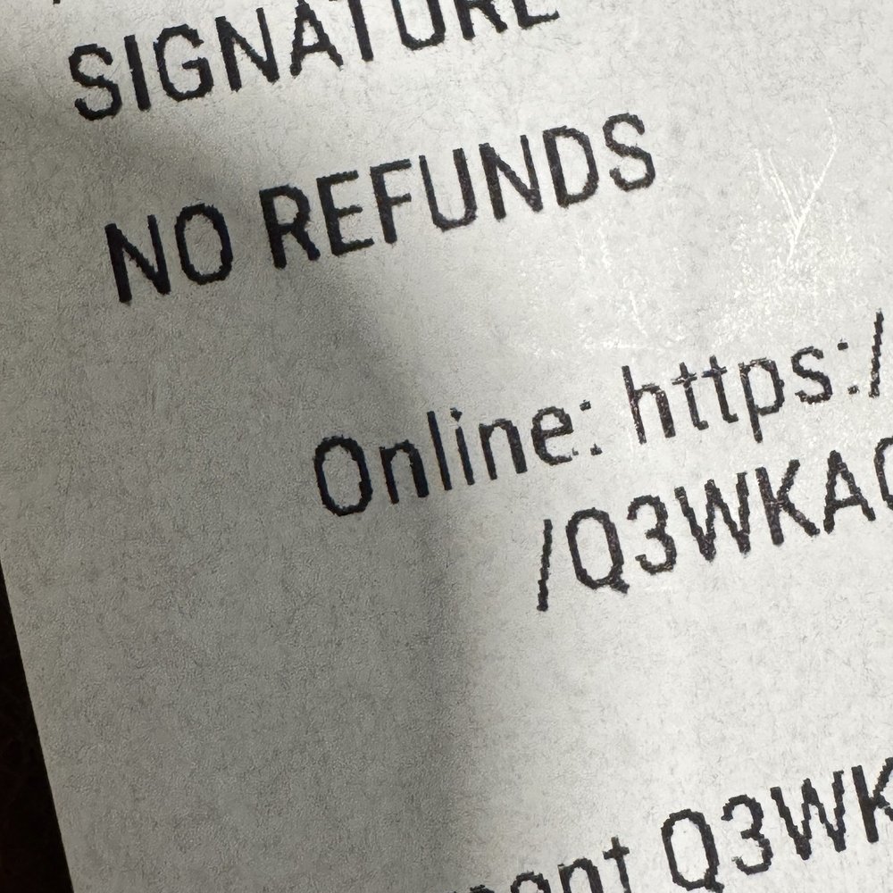 F. Phil Pratico Jewelers - Receipt showing no refunds - Jewelry Near Me - Mercerville, New Jersey