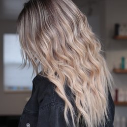 Kaity the Hair Lady - Flawless blend with blonde balayage and Invisible Bead Extensions.