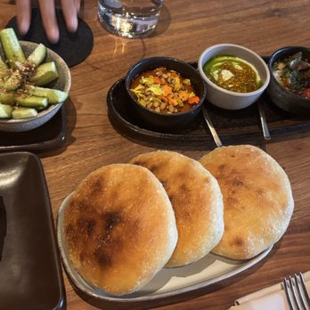 Aziza - trio of spreads - Moroccan Near Me - San Francisco, California Aziza - trio of spreads - Moroccan Near Me - San Francisco, California