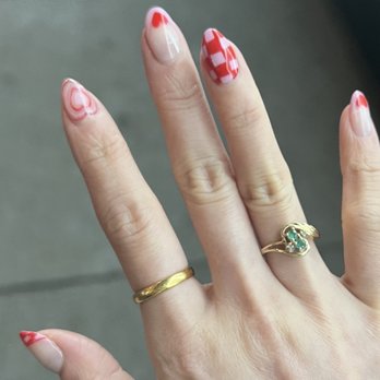 CC Nails - The other hand for the Valentine's Day gel mani - Nail Salons Near Me - New York, New York