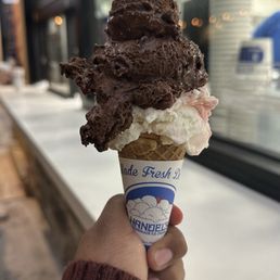 Chocolate raspberry truffle and strawberry cheesecake chunk