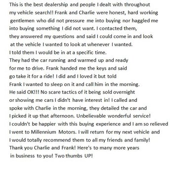 Millennium Motors USA - Jan 24, 2018, Barbara Johnson - Auto Repair Near Me - Brockton, Massachusetts Millennium Motors USA - Jan 24, 2018, Barbara Johnson - Auto Repair Near Me - Brockton, Massachusetts