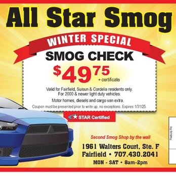 All Star Smog - Smog Check Stations Near Me - Fairfield, California All Star Smog - Smog Check Stations Near Me - Fairfield, California