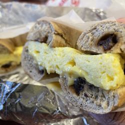 Michael’s Deli Cafe - Egg and cheese on a bagel.