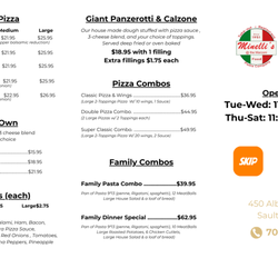 Minellis Take Out - Menu