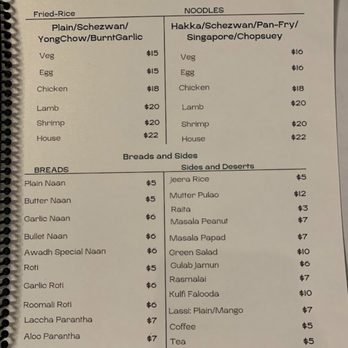 Awadh By Chef Anand - Menu - Indian Near Me - Powell, Ohio