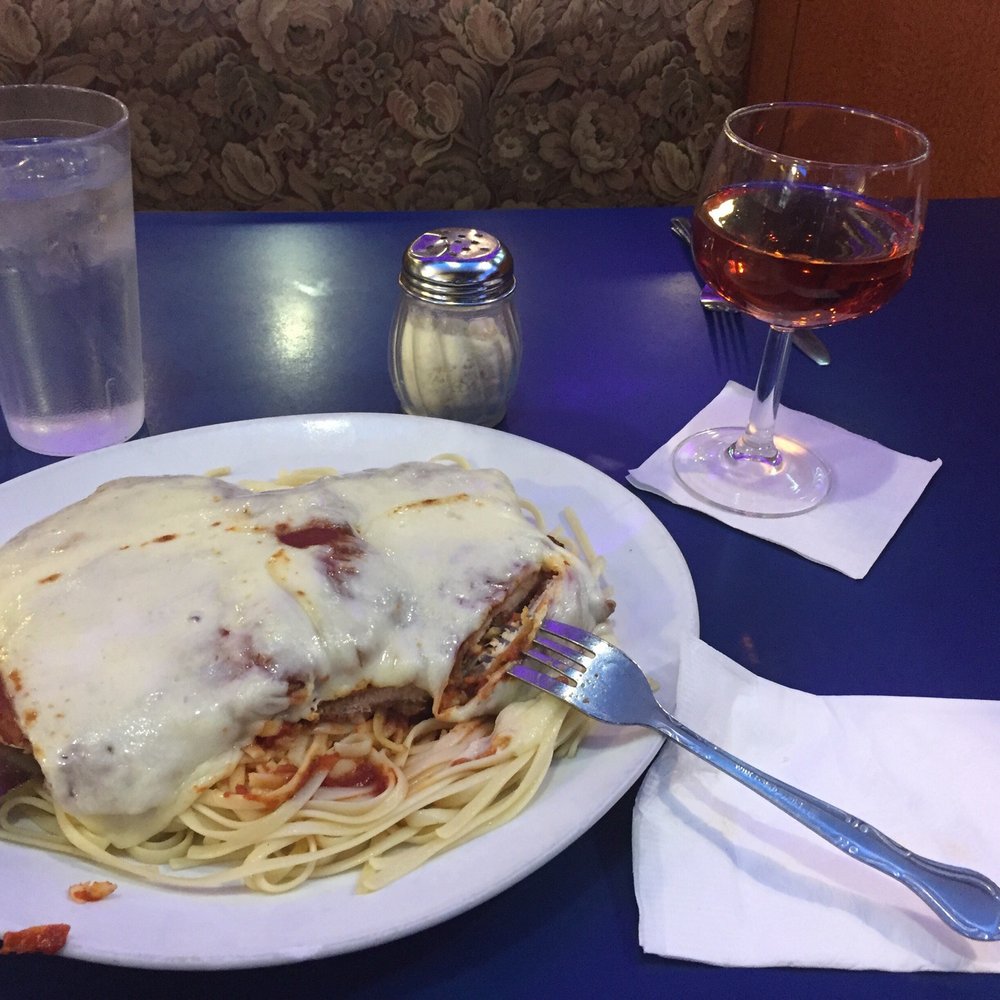 Meadowlands Diner - Chicken parm n rose wine - Diners Near Me - Carlstadt, New Jersey