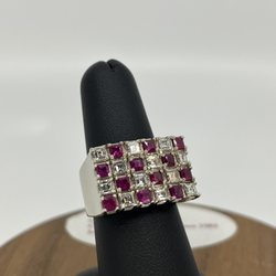 Robert Fine Jewelry - Checkered Ruby and Diamond Fashion Ring