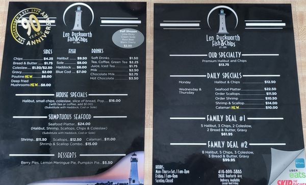 Menu photo 1 Len Duckworth Fish & Chips Toronto, ON Menu photo 1 Len Duckworth Fish & Chips Toronto, ON