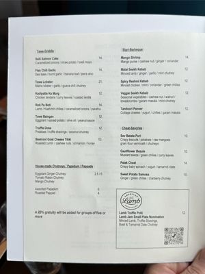 Menu photo 5 Rasika West End Washington, DC, DC