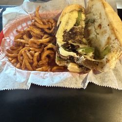 New Memphis Station Bar & Grill - Philly steak and curly fries