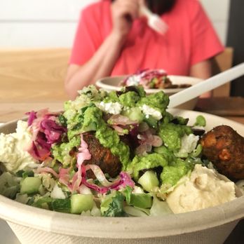 CAVA - Falafel bowl with Green Harissa dressing - Mediterranean Near Me - Pasadena, California CAVA - Falafel bowl with Green Harissa dressing - Mediterranean Near Me - Pasadena, California