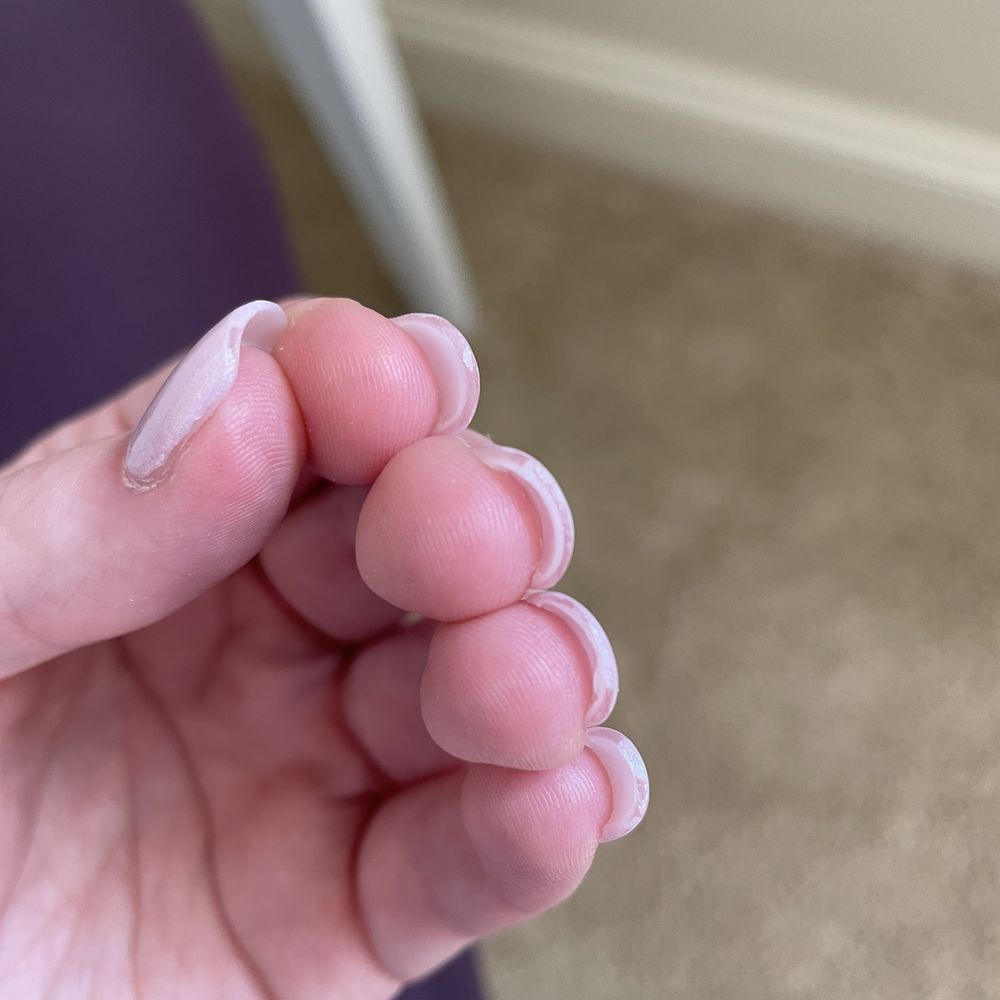 Party Nails And Spa - So thick and splotchy, and there's acrylic under my nails. - Nail Salons Near Me - Monroe, North Carolina
