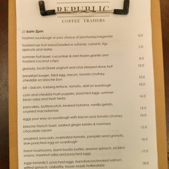Republic Coffee Traders - All day menu - Coffee & Tea Near Me - East Brisbane, QLD