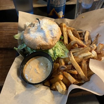 Empire Burger - Green Chile Burger and curry ketchup with fries - Burgers Near Me - Breckenridge, Colorado