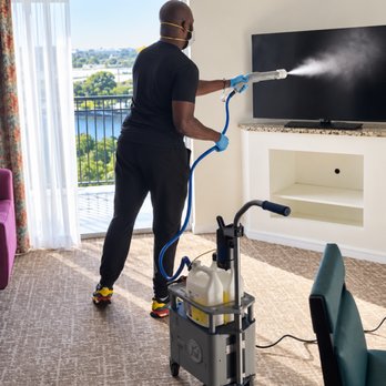 HŪNÏ CHÏLD - Antonio performing a professional Hotel fogging treatment Environmental Wellness Reset for odors & refresh. - Carpet Cleaning Near Me - Jacksonville, Florida HŪNÏ CHÏLD - Antonio performing a professional Hotel fogging treatment Environmental Wellness Reset for odors & refresh. - Carpet Cleaning Near Me - Jacksonville, Florida