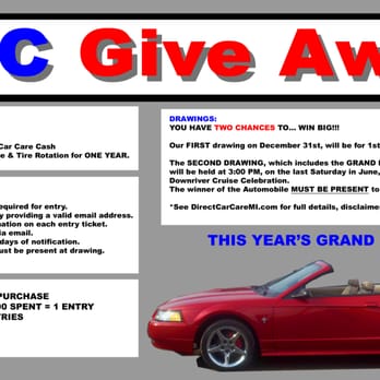 Direct Car Care - Our Car Give Away Promotion - Auto Repair Near Me - Lincoln Park, Michigan Direct Car Care - Our Car Give Away Promotion - Auto Repair Near Me - Lincoln Park, Michigan