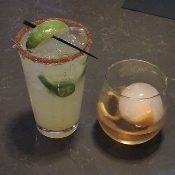 Mavrix - Jalapeño pineapple margarita and a Smokey Old Fashioned. - Bowling Near Me - Scottsdale, Arizona Mavrix - Jalapeño pineapple margarita and a Smokey Old Fashioned. - Bowling Near Me - Scottsdale, Arizona