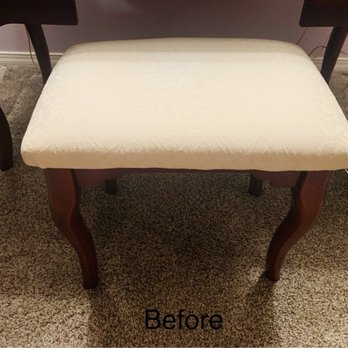 Cris Upholstery - Makeup table bench - Furniture Reupholstery Near Me - Yucaipa, California