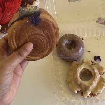 Friendly Donuts - Ube croissant wheel, Lemon Old Fashioned and Blueberry Cake - Donuts Near Me - Orange, California