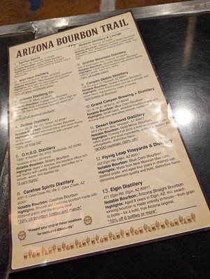Menu photo 1 Grand Canyon Brewing + Distillery Williams, AZ Menu photo 1 Grand Canyon Brewing + Distillery Williams, AZ