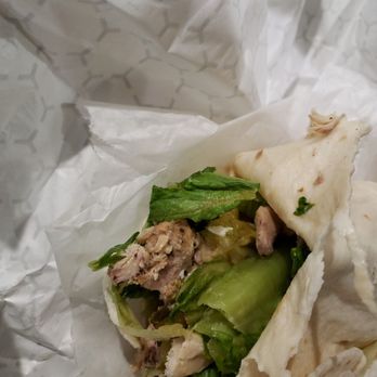 Mezza Mediterranean Grille - Chicken shawarma wrap. Ick. $10. 6"  cold - Mediterranean Near Me - Detroit, Michigan