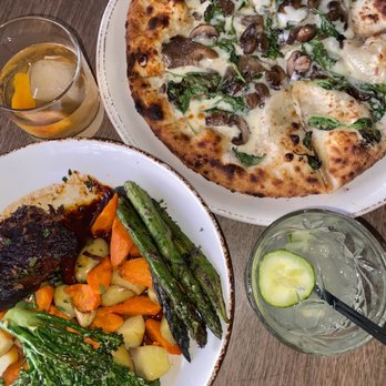 7 Mile Kitchen - Wild 'Shroom' Pizza and Short Rib Wine Braised - New American Near Me - Carlsbad, California